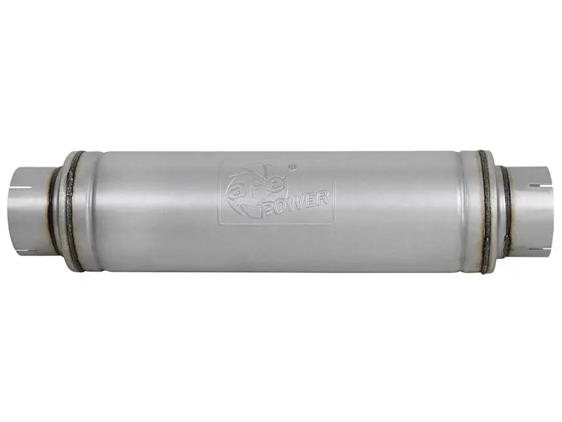 Afe Atlas Aluminized Steel Muffler 5In Center/Center 24In L X 7In Diameter - Round Body 2