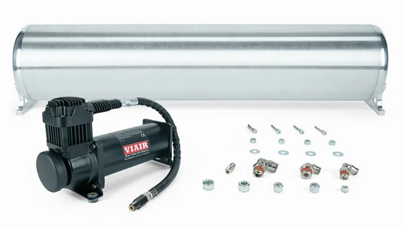 Air Lift 28In Flo Tank W/ Viair 444C Black Compressor (Incl. Fittings & Tank Mounting Hardware) 1