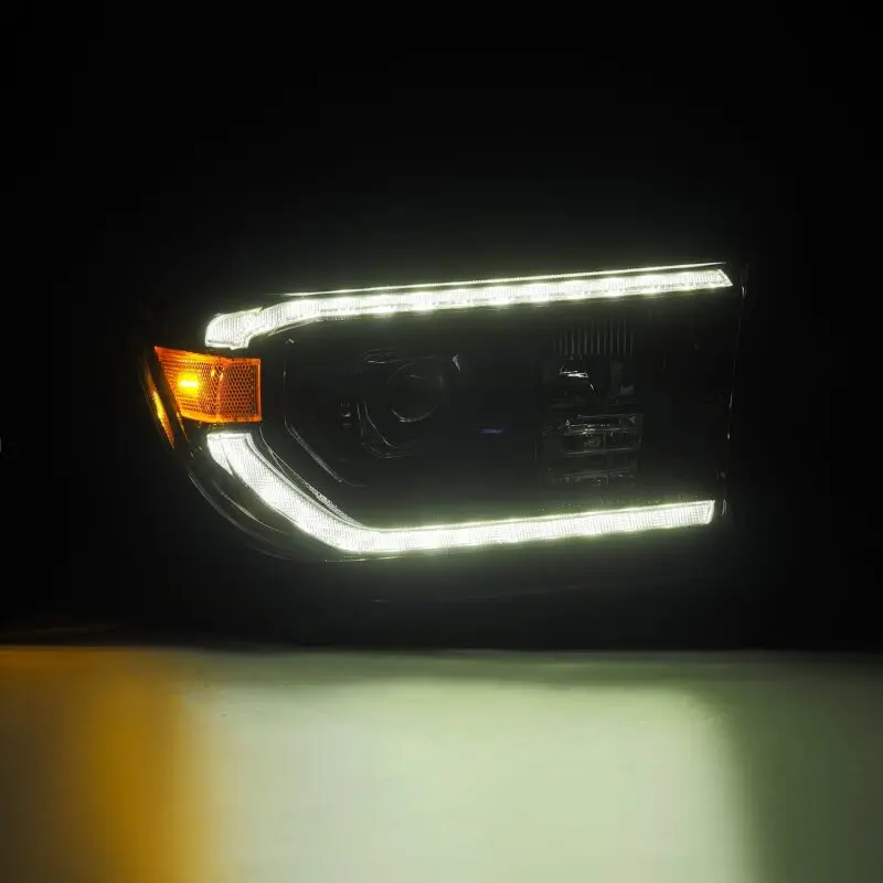 Alpharex 07-13 Toyota Tundra / 08-17 Sequoia Luxx-Series Led Proj Hl Blk W/Actv Lgt Seq. Sig + Drl 2