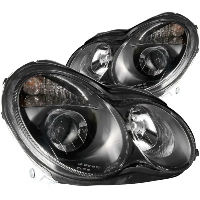 Anzo 2001-2007 Mercedes Benz C Class W203 Projector Headlights Black 2