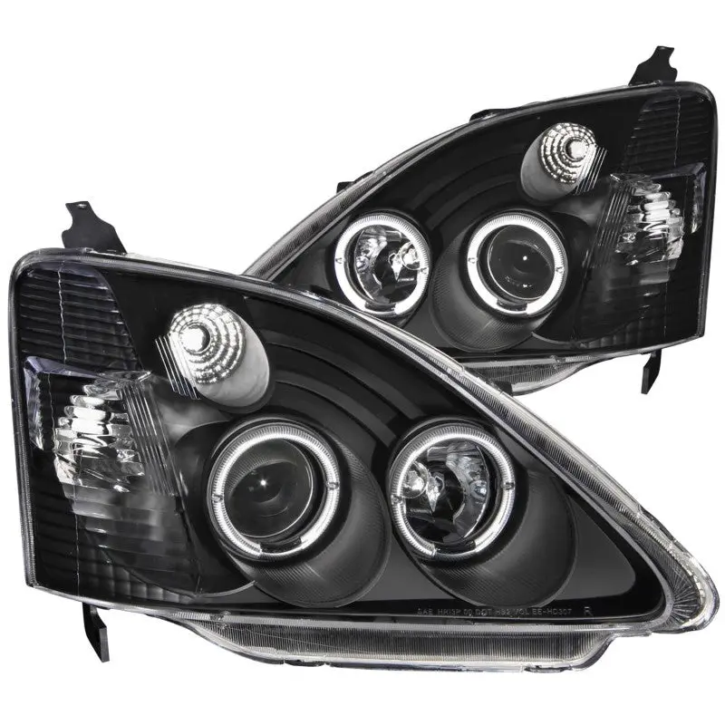 Anzo 2002-2004 Honda Civic Projector Headlights W/ Halo Black 2