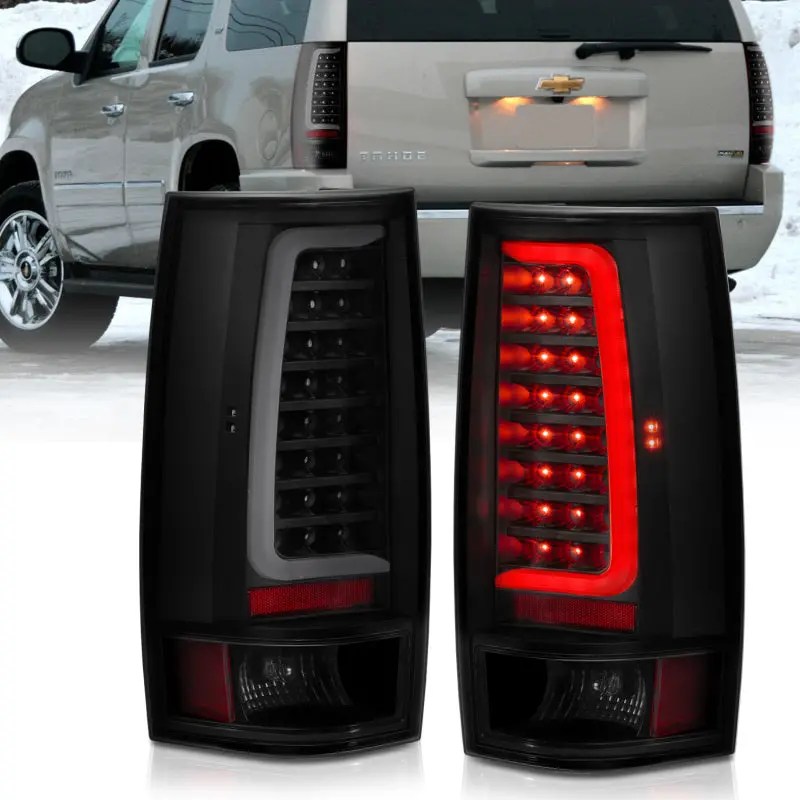 Anzo 2007-2014 Chevy Tahoe Led Taillight Plank Style Black W/Smoke Lens 1