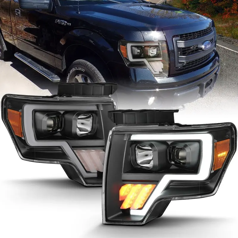 Anzo 2009-2014 Ford F-150 Projector Light Bar G4 H.L. Black Amber 2