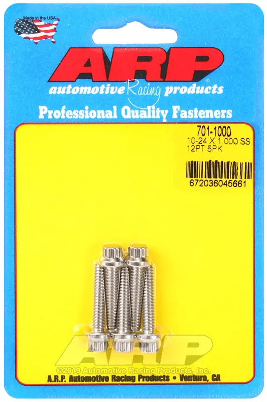Arp 10-24 Rh Thread X 1.000In Uhl 12Pt Stainless 300 (5/Pkg) 1