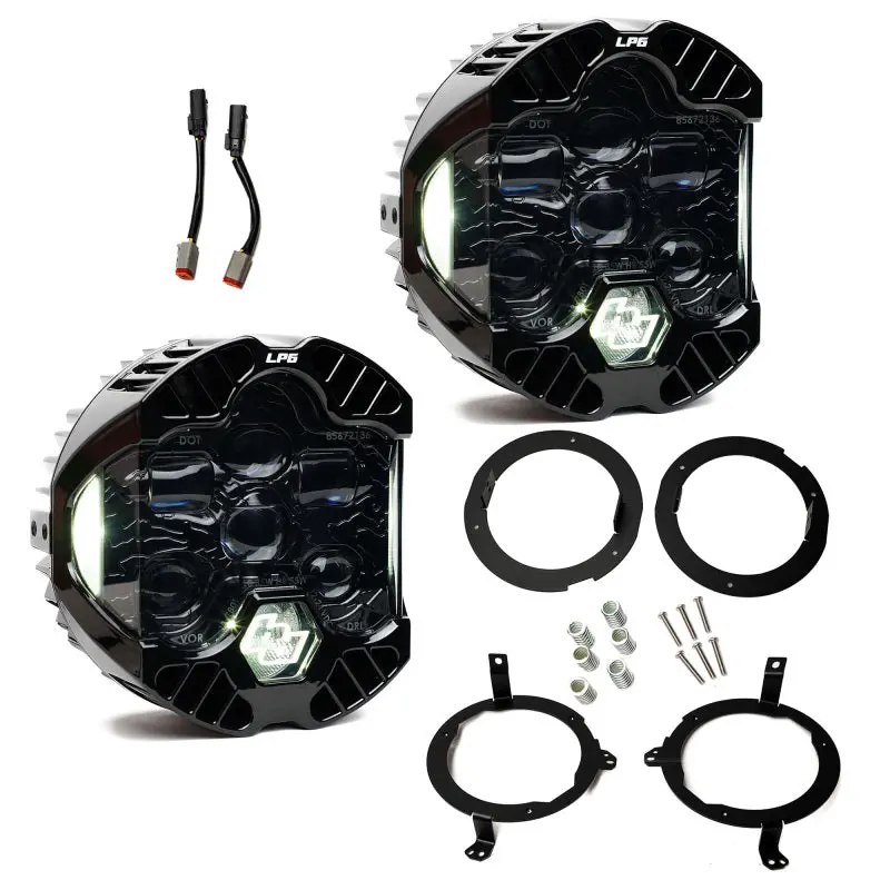 Baja Designs 18-25 Jeep Wrangler Jl / 20-25 Gladiator Jt Dot Lp6 Led Headlight Kit - Clear/White 2