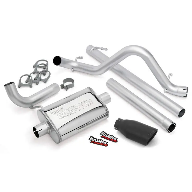 Banks Power 07-11 Jeep 3.8L Wrangler Unlimited - 4Dr Monster Exh Sys - Ss Single Exh W/ Black Tip 2