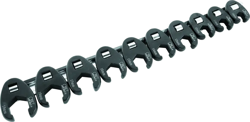 Bikemaster 10-Pc 3/8In Drive Metric Flare Crow Foot Wrench Set 1