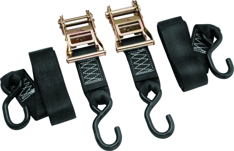 Bikemaster 2X84in Ratchet Tiedown Pair - Black 1