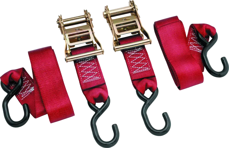 Bikemaster 2X84in Ratchet Tiedown Pair - Red 1