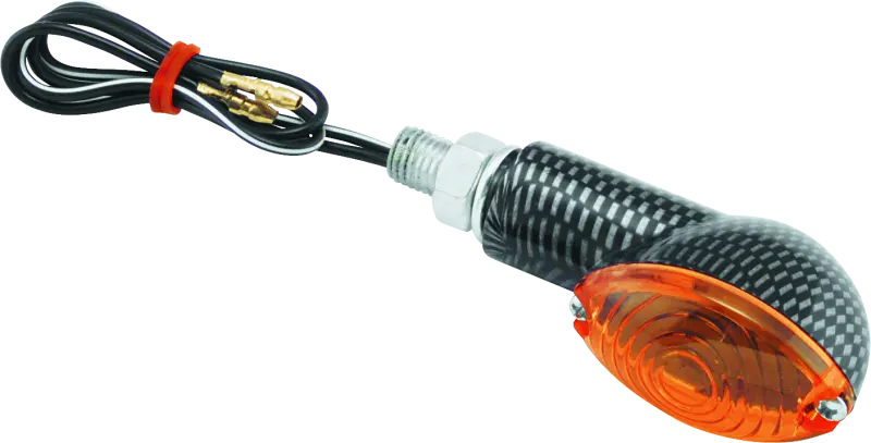 Bikemaster Ministalk Marker Light Oval Carbon/Amber 1