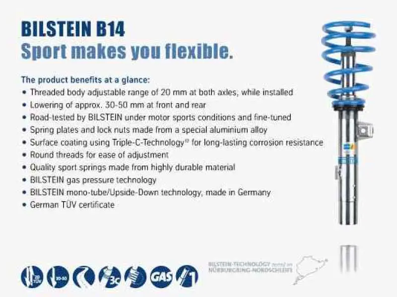 Bilstein B14 2004 Audi A4 Avant Front And Rear Suspension Kit 1