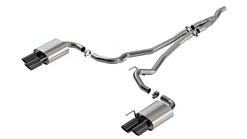 Borla 2024 Ford Mustang Ecoboost 2.3L Atak Catback Exhaust Black Chrome W/ Quad Tip - Non-Active 1