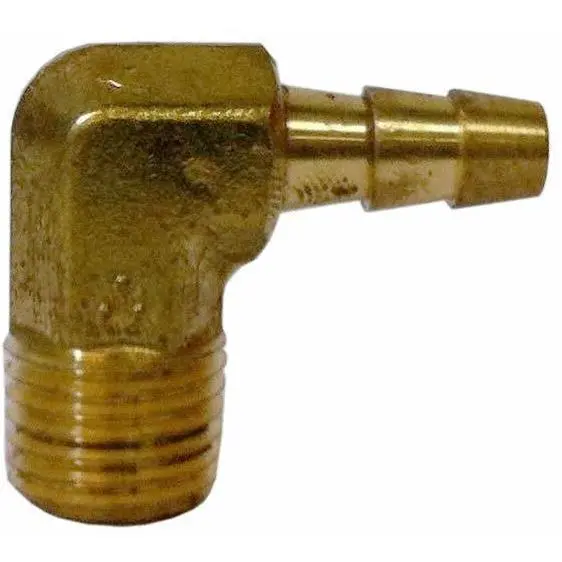 Brass Hose Barb 90 Deg 1/4 X 1/4 1