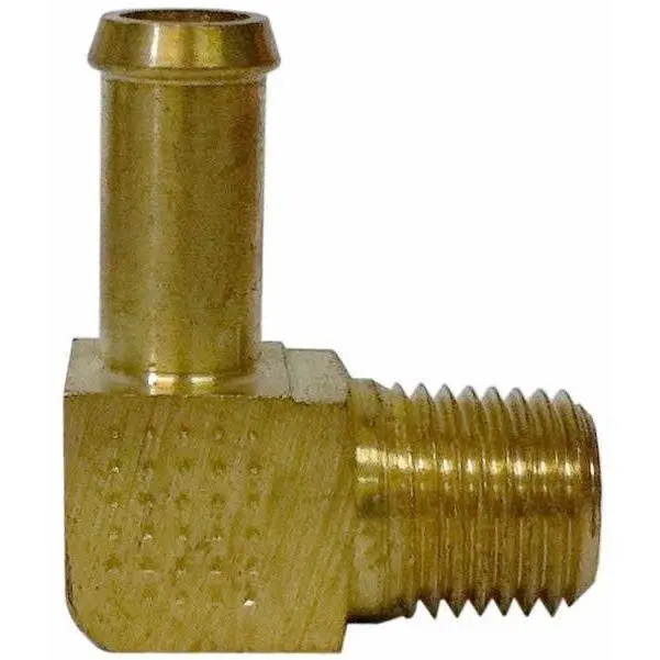 Brass Hose Barb 90 Deg 1/4 X 3/8 1