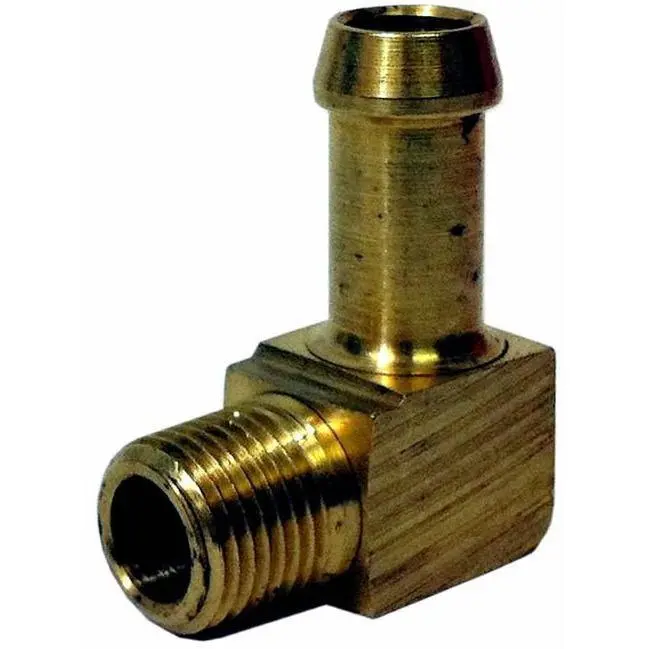 Brass Hose Barb 90 Degree 1/4 X 1/8 1