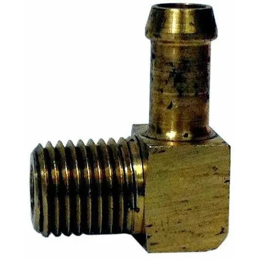 Brass Hose Barb 90 Degree 5/16 X 1/8 1