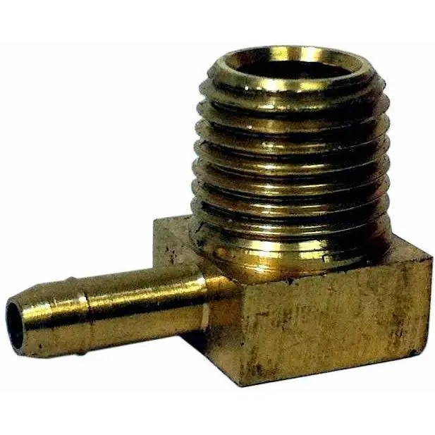 Brass Mini Barb 90 Degree 1/4 X 1/4 Inches 1
