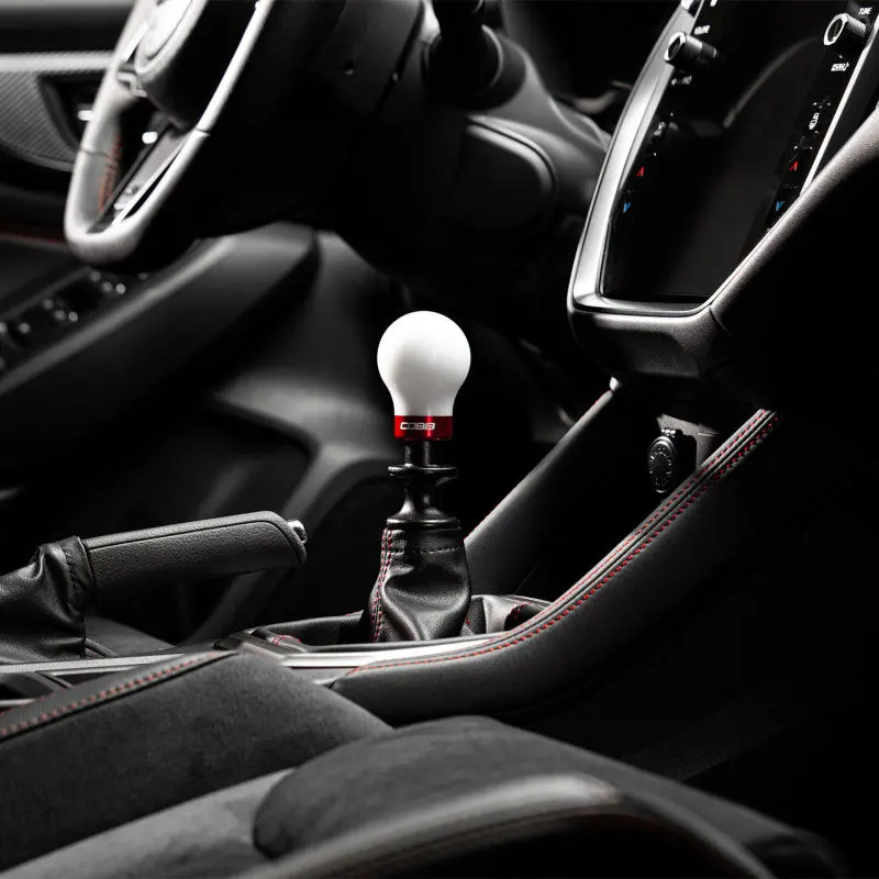 Cobb Subaru 6-Speed Weighted Cobb Shift Knob - White (Incl. Both Red + Blk Collars) 1