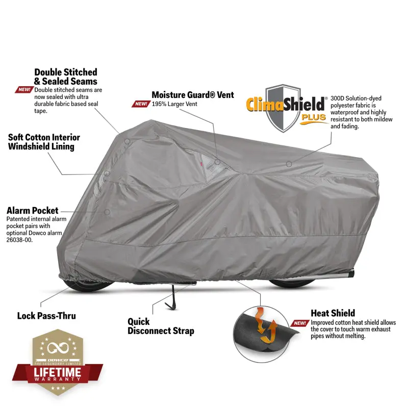 Dowco Weatherall Plus Motorcycle Cover Gray - 2Xl 1