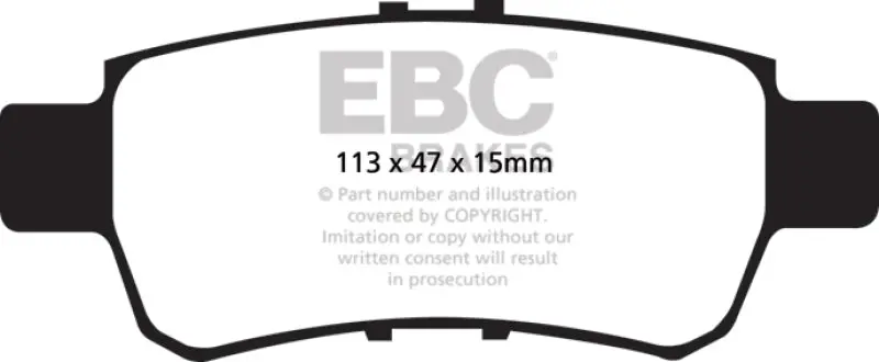 Ebc 05-10 Honda Odyssey 3.5 Yellowstuff Rear Brake Pads 2