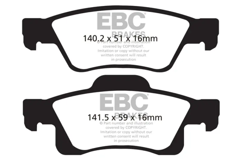Ebc 11+ Dodge Durango 3.6 Greenstuff Rear Brake Pads 1