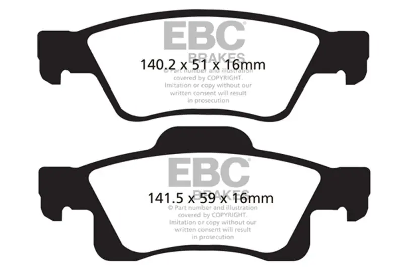 Ebc 11+ Dodge Durango 3.6 Greenstuff Rear Brake Pads 2