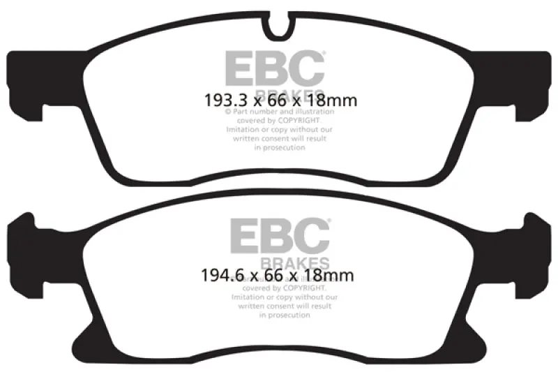 Ebc 11+ Dodge Durango 3.6 Ultimax2 Front Brake Pads 1