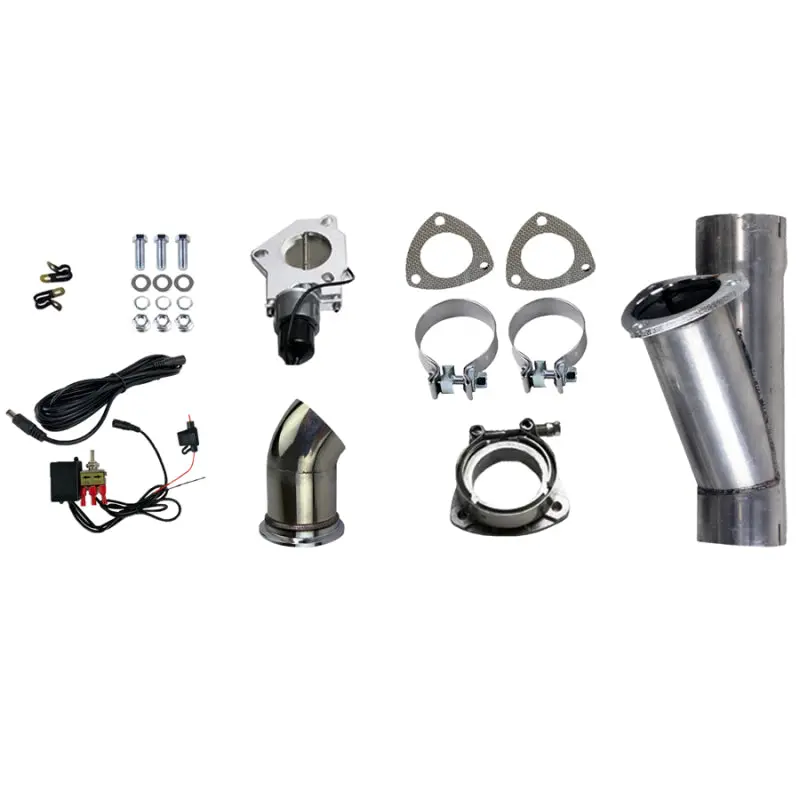 Granatelli 2.5In Aluminized Mild Steel Electronic Exhaust Cutout System W/Slip Fit & Band Clamps 1