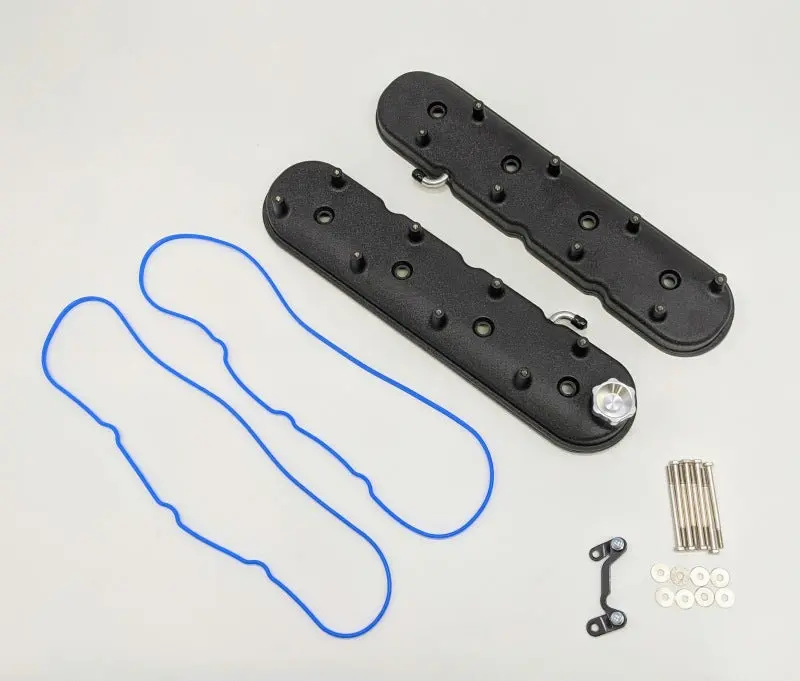Granatelli 96-22 Gm Ls Standard Height Valve Cover W/Angled Coil Mount - Blk Wrinkle (Pair) 1