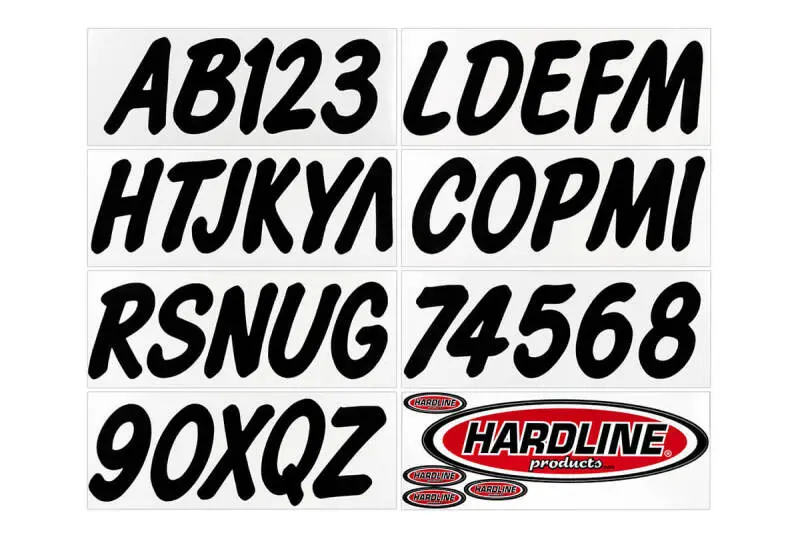 Hardline Boat Lettering Registration Kit 3 In. - 400 Black Solid 1