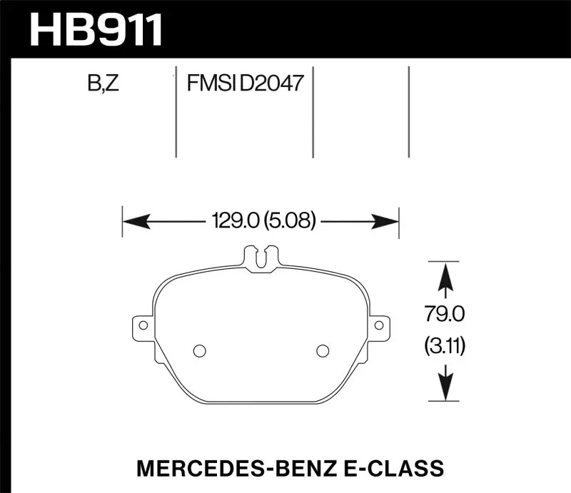 Hawk 17-18 Mercedes-Benz E43 Amg 4Matic 3.0L Performance Ceramic Street Rear Brake Pads 2