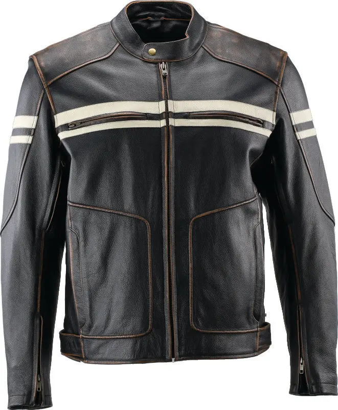 Kuryakyn Leather By River Road Hoodlum Vintage Leather Jacket Black - Medium 1