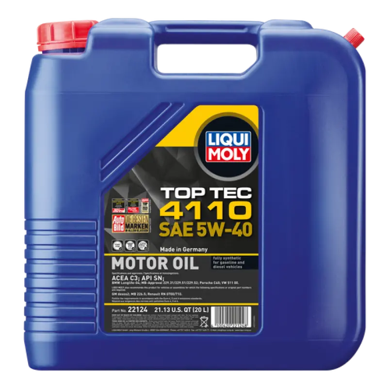 Liqui Moly 20L Top Tec 4110 Motor Oil Sae 5W40 1