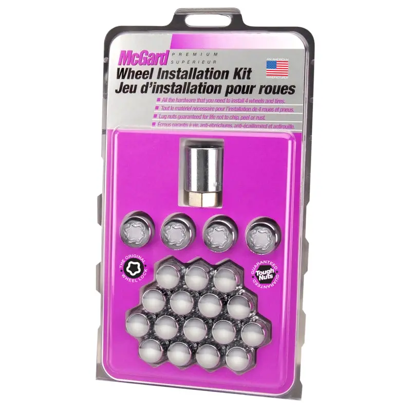Mcgard 5 Lug Hex Install Kit (Clamshell) W/Locks (Cone Seat Nut) M12x1.5 / 13/16 Hex - Chrome 1