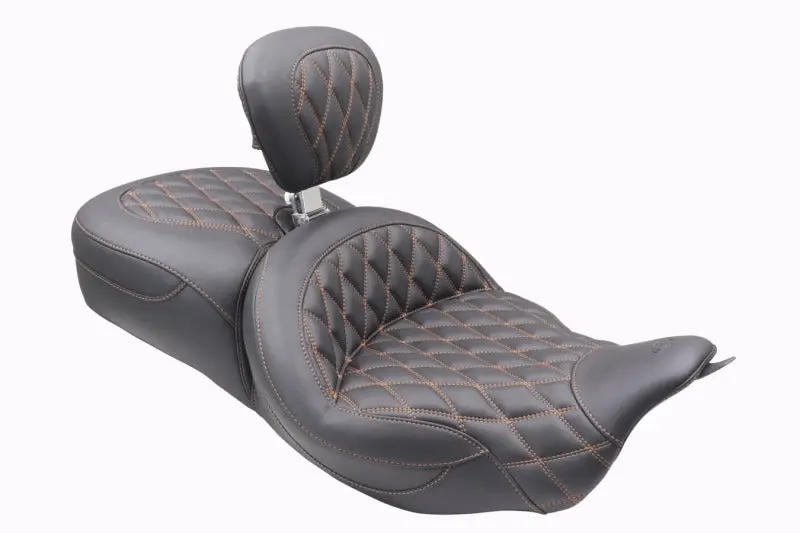 Mustang 08-25 Harley Fl Touring Rd King Sp, Rd Glide Ltd, Dble Diamond St Backrest - Black/Mo 1