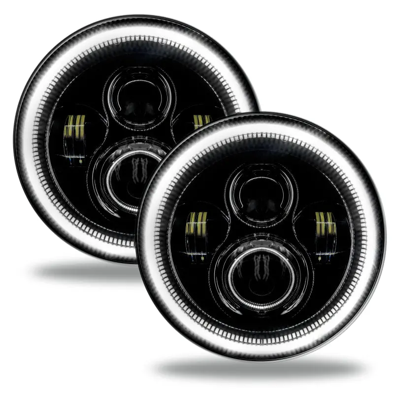 Oracle 7In High Powered Led Headlights - Black Bezel - White 1