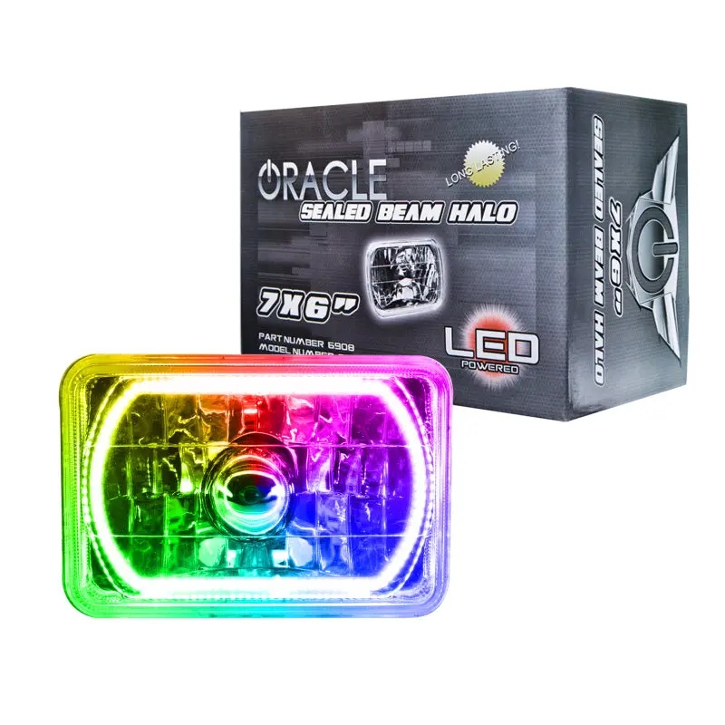 Oracle Pre-Installed Lights 7X6 In. Sealed Beam - Colorshift Halo 1