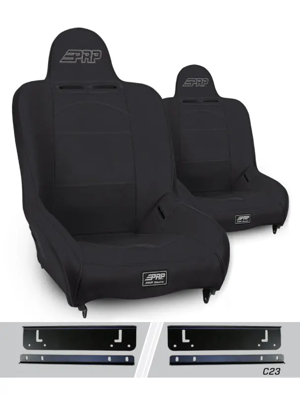 Prp 97-02 Jeep Wrangler Tj Premier High Back Suspension Seats Kit (Pair) - Black 1