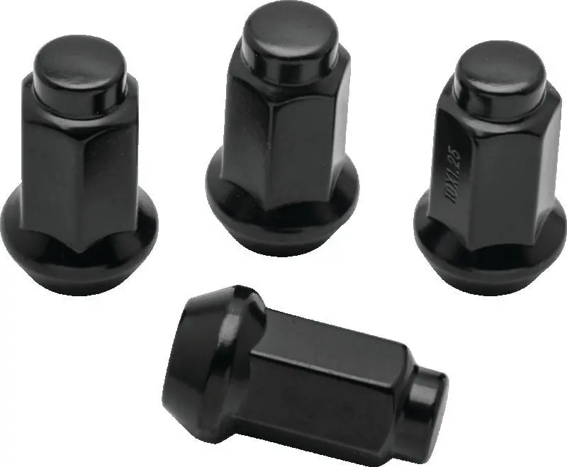 Quadboss Lug Nuts 10X1.25 - 14Mm-Od - Black - Box Of 4 1