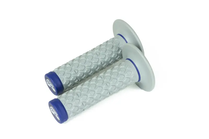 Renthal Soft/Firm Mx Dual Compound Grips Tapered 1/2 Waffle - Gray/Blue 1