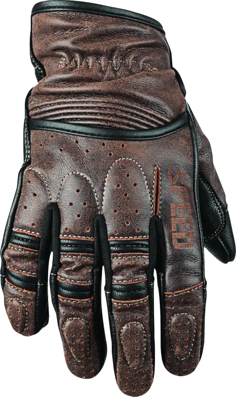 Speed And Strength Rust And Redemption Leather Gloves Brown - Small 1
