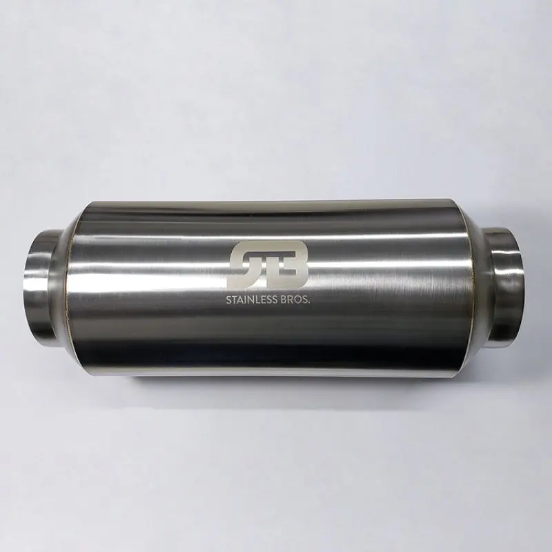 Stainless Bros 3In X 12.0In Oal Lightweight Muffler - Matte Finish 1
