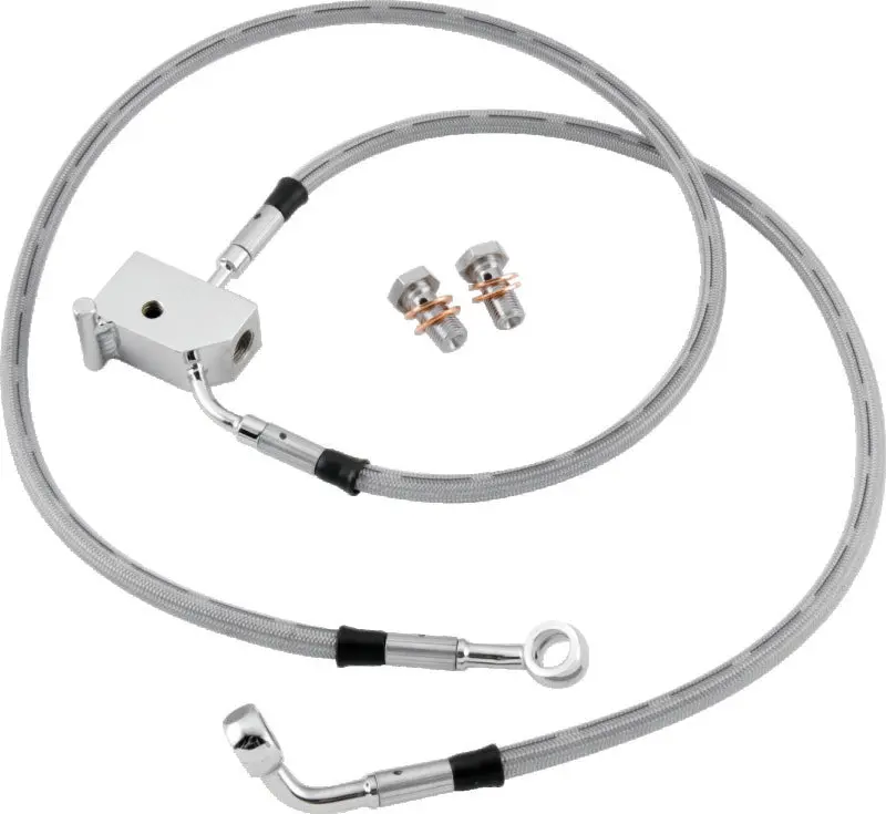 Twin Power L87-99 Flst Stainless Steel Dot Brake Line Kit Rear Stock Length 1