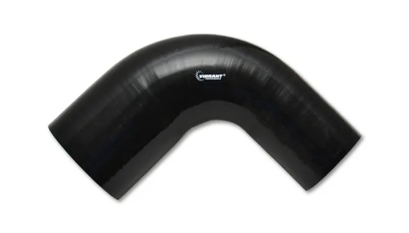 Vibrant 1.75In Id X 2In Id X 4In Long Gloss Black Silicone 90 Degree Transition Elbow 1