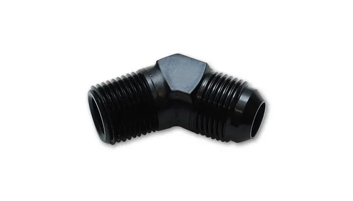 Vibrant -3An Bulkhead Adapter 45 Degree Elbow Fitting - Anodized Black Only 1