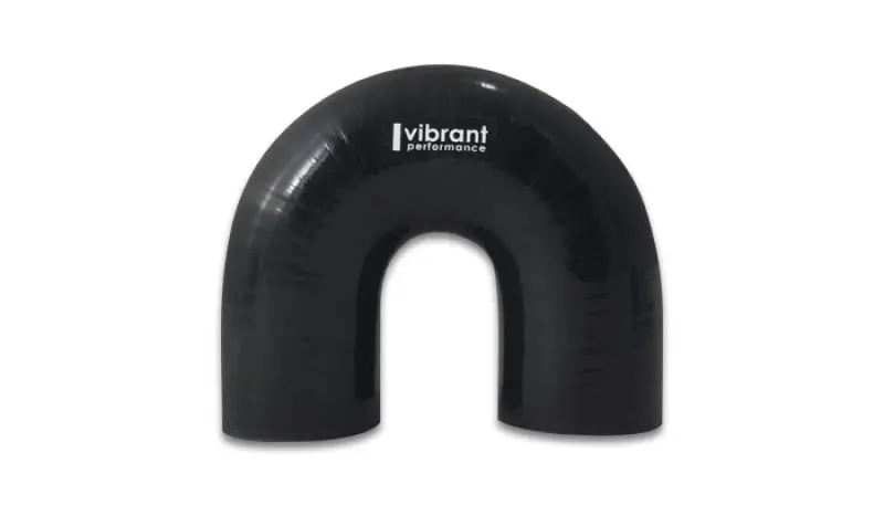 Vibrant 4 Ply Reinforced Silicone Elbow Connector - 3In Id X 4.25In Leg 180 Deg Elbow (Black) 1