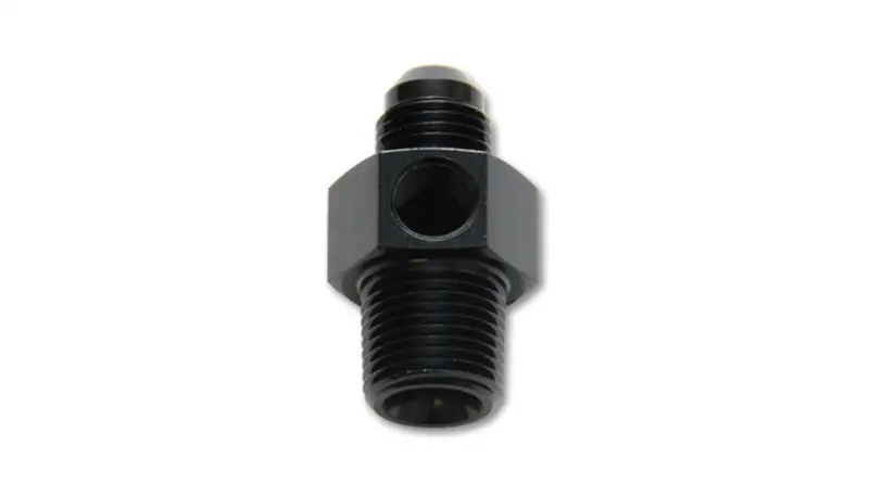 Vibrant -6An Male To 1/4In Npt Male Union Adapter Fitting W/ 1/8In Npt Port 1