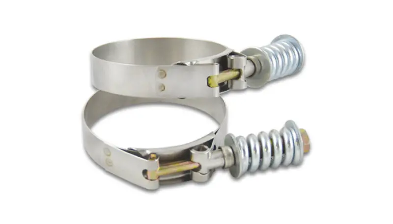 Vibrant Stainless Steel Spring Loaded T-Bolt Clamps (Pack Of 2) - Clamp Range 4.78In-5.08In 1