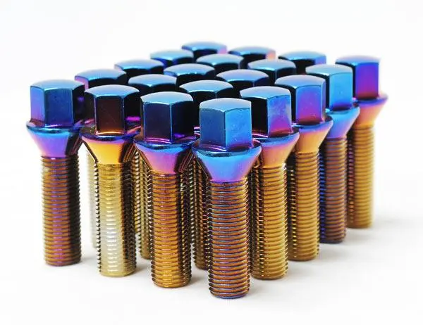Wheel Mate Mevius Lug Bolt Set Of 20 - Blue Neon 14X1.50 27Mm Cone 60 Deg Tap 1