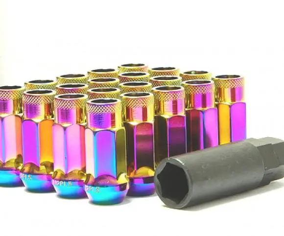 Wheel Mate Muteki Sr48 Open End Locking Lug Nut Set Of 4 - Titanium 12X1.25 48Mm 1